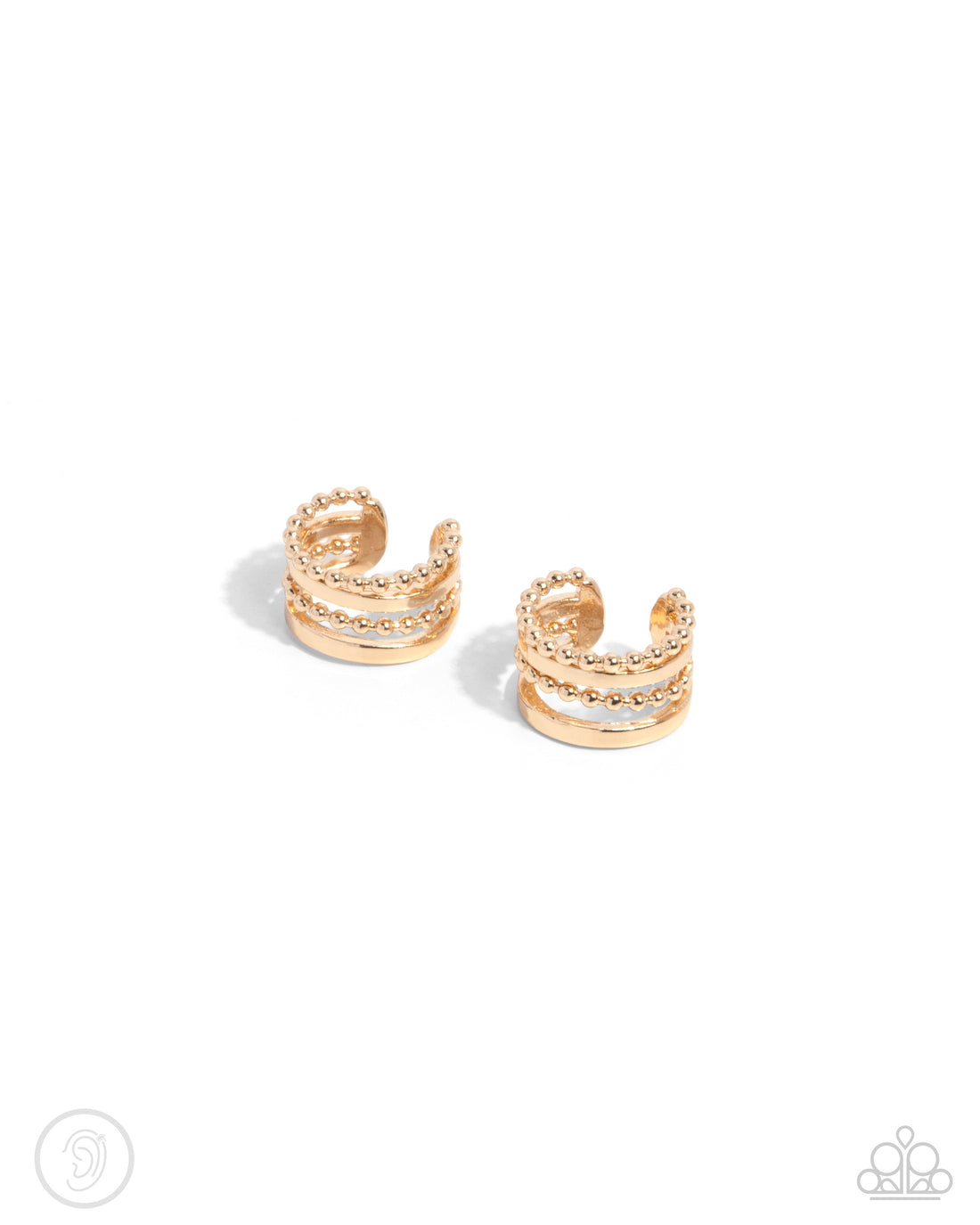 STACKED SPECTACLE EARRING CUFFS – GOLD – 1313