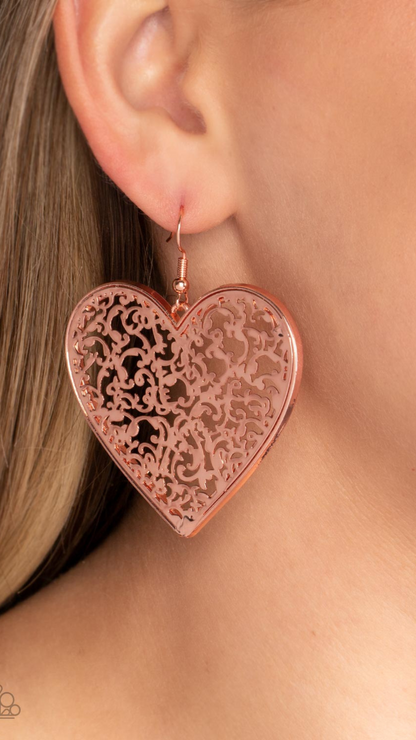 FAIREST IN THE LAND - ROSE GOLD EARRING - PAPARAZZI – 1301
