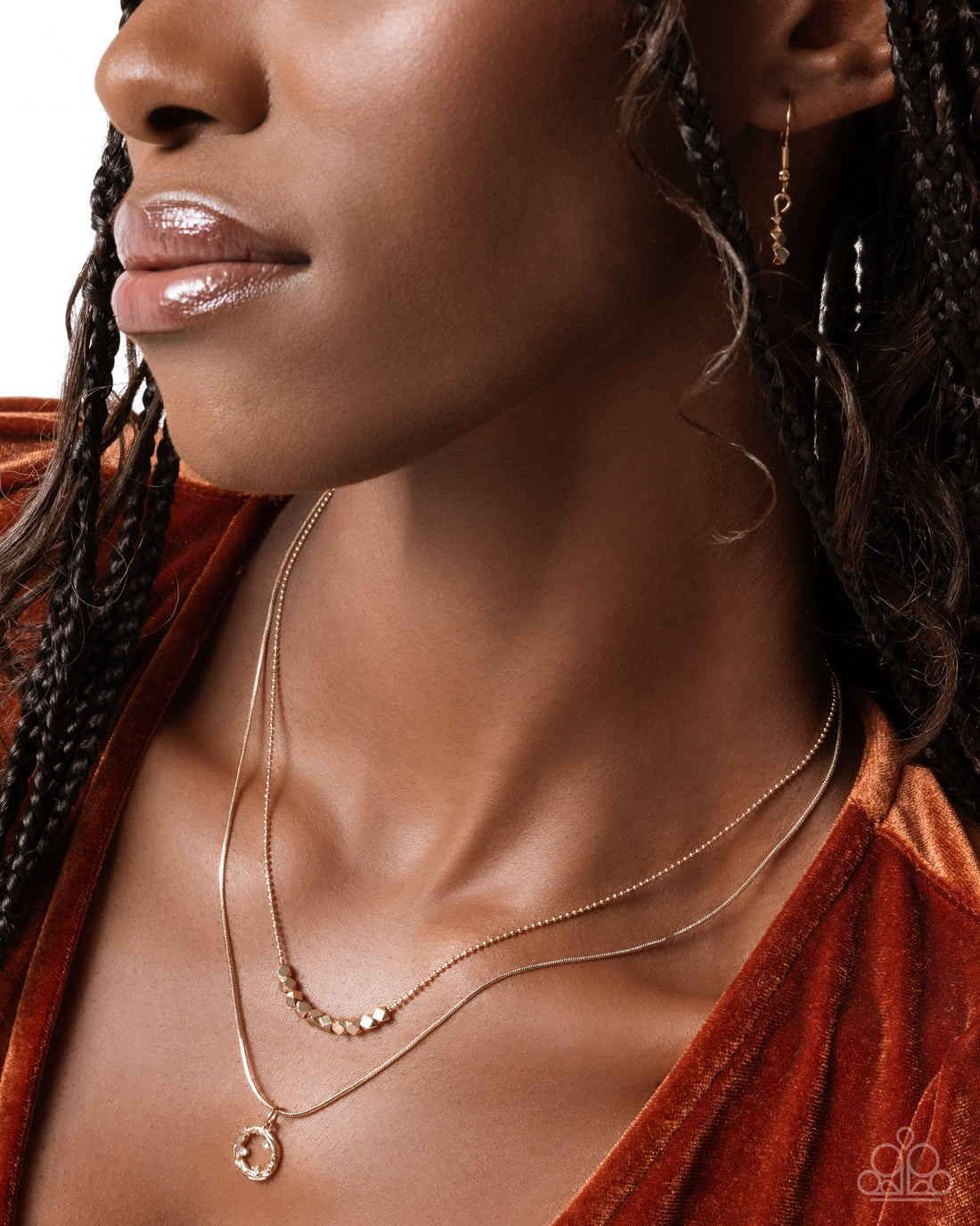 DEFACED DARLING NECKLACE – GOLD – PAPARAZZI – 1877