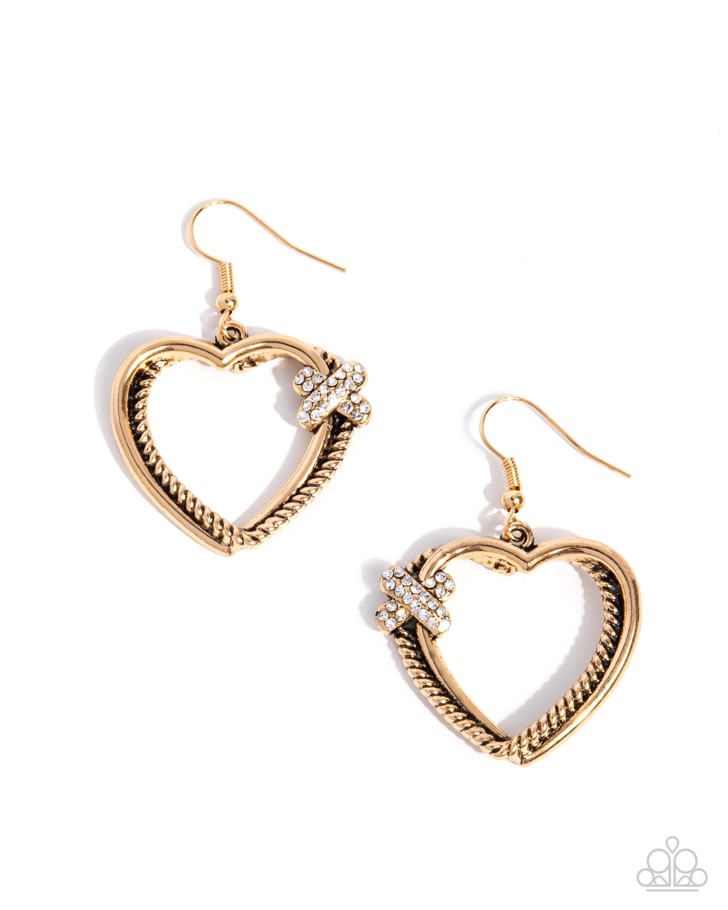 CRISSCROSS COURTSHIP EARRINGS – GOLD – PAPARAZZI – 1310