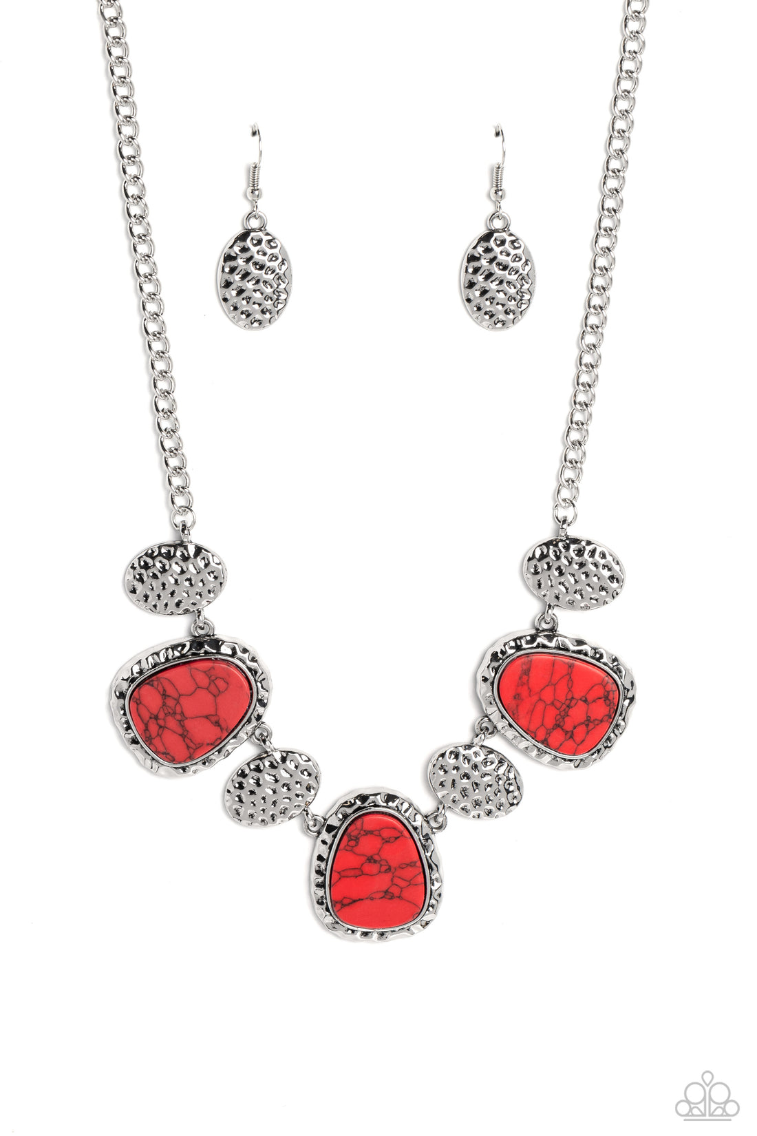 BADLANDS BORDER - RED NECKLACE – PAPARAZZI - 1861