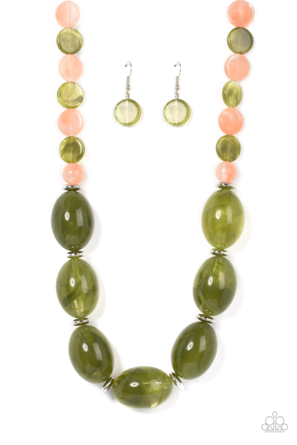 BELLE OF THE BEACH - GREEN NECKLACE - PAPARAZZI - 1844