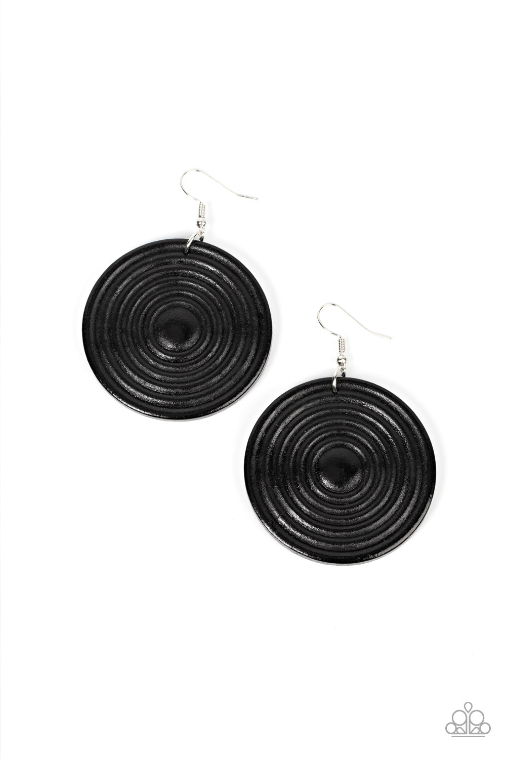 CARIBBEAN CYMBAL - BLACK EARRING - PAPARAZZI – 1297