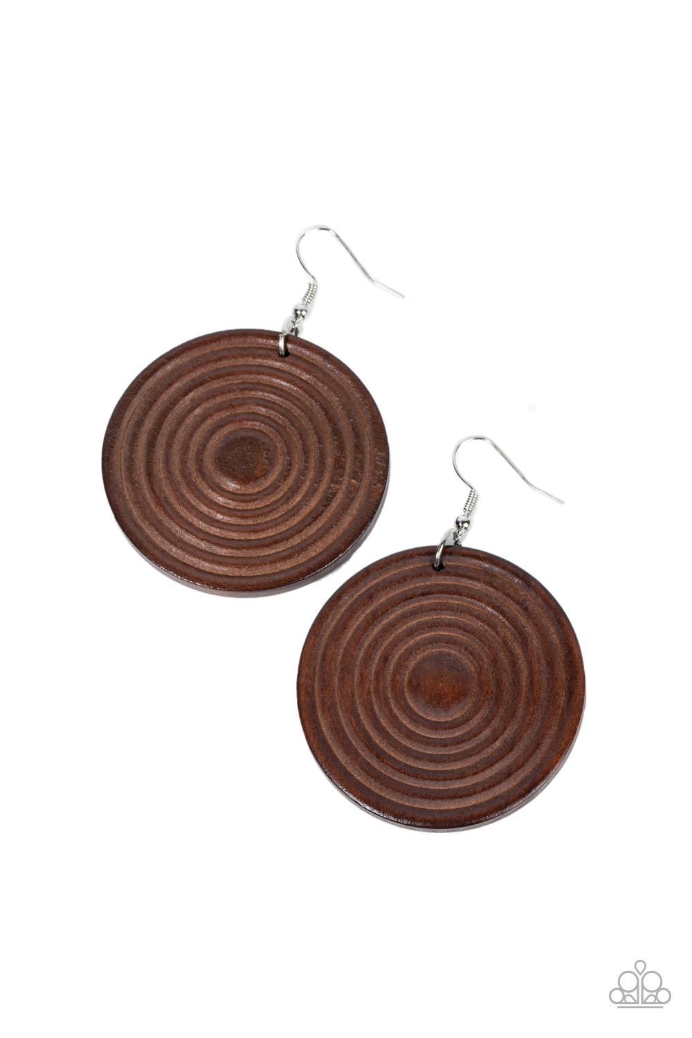 CARIBBEAN CYMBAL - BROWN EARRING - PAPARAZZI – 1298