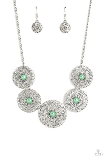 CHRYSANTHEMUM CRAZE - GREEN NECKLACE – 1857