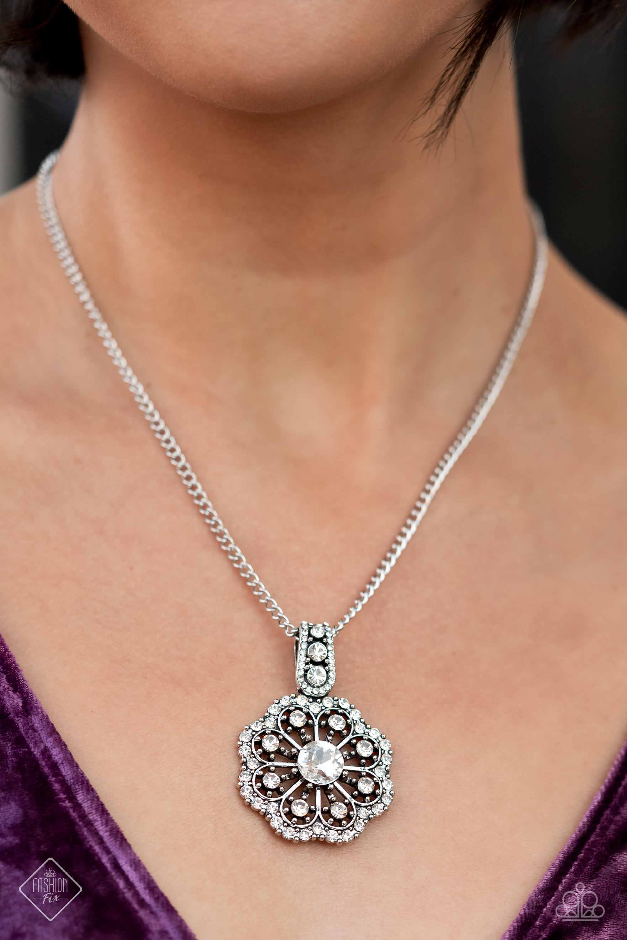 BEWITCHING BRILLIANCE - WHITE NECKLACE - FIERCELY 5TH AVENUE – 1603