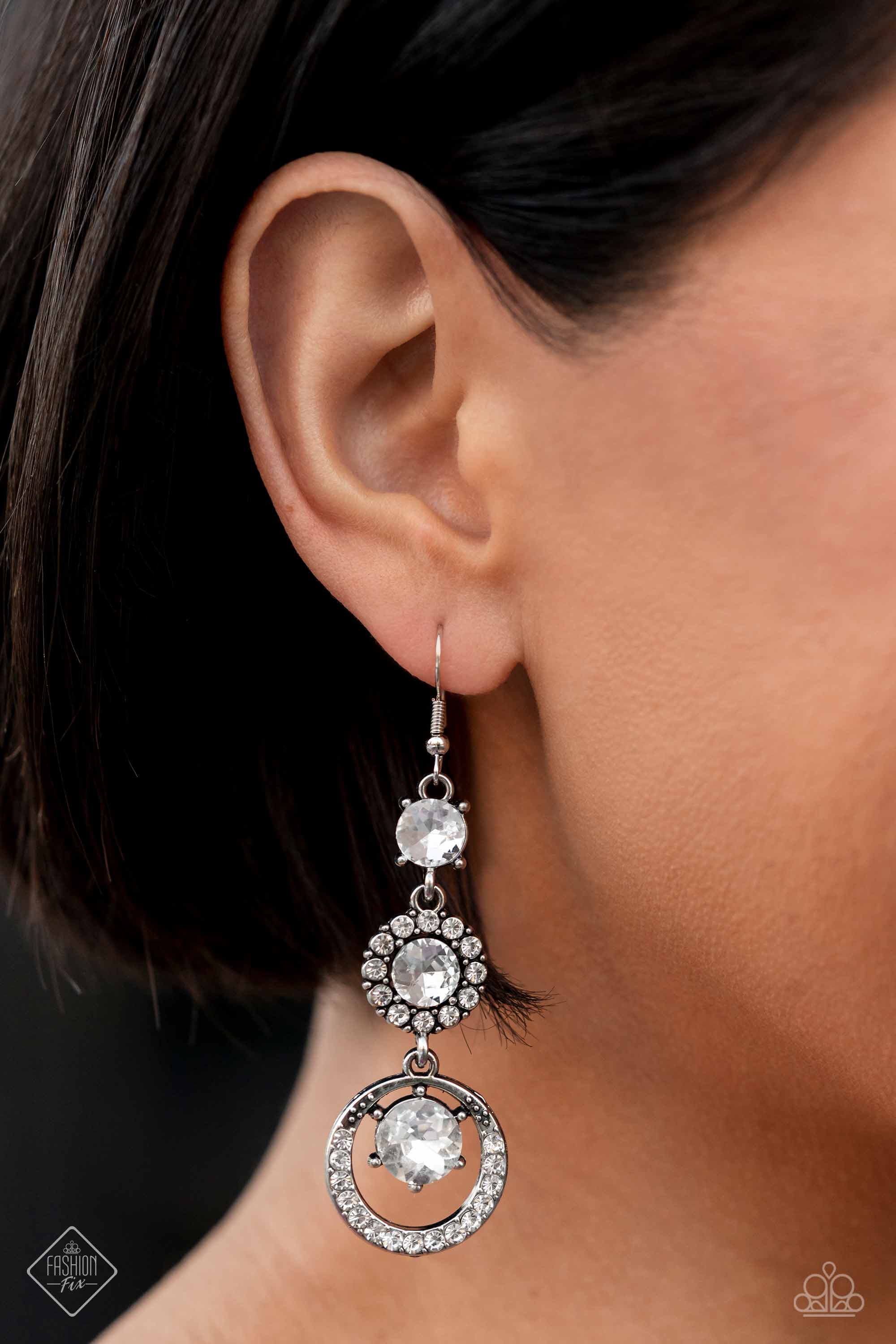 ENCHANTING EFFULGENCE - WHITE EARRINGS - FIERCELY 5TH AVENUE – 1603