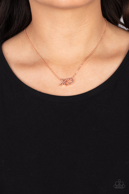 HUGS &amp; KISSES - ROSE GOLD NECKLACE - PAPARAZZI - 1846