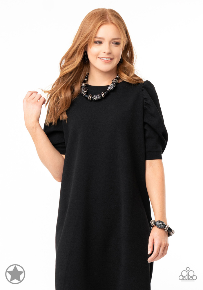 IN GOOD GLAZES - BLACK NECKLACE - PAPARAZZI -1790