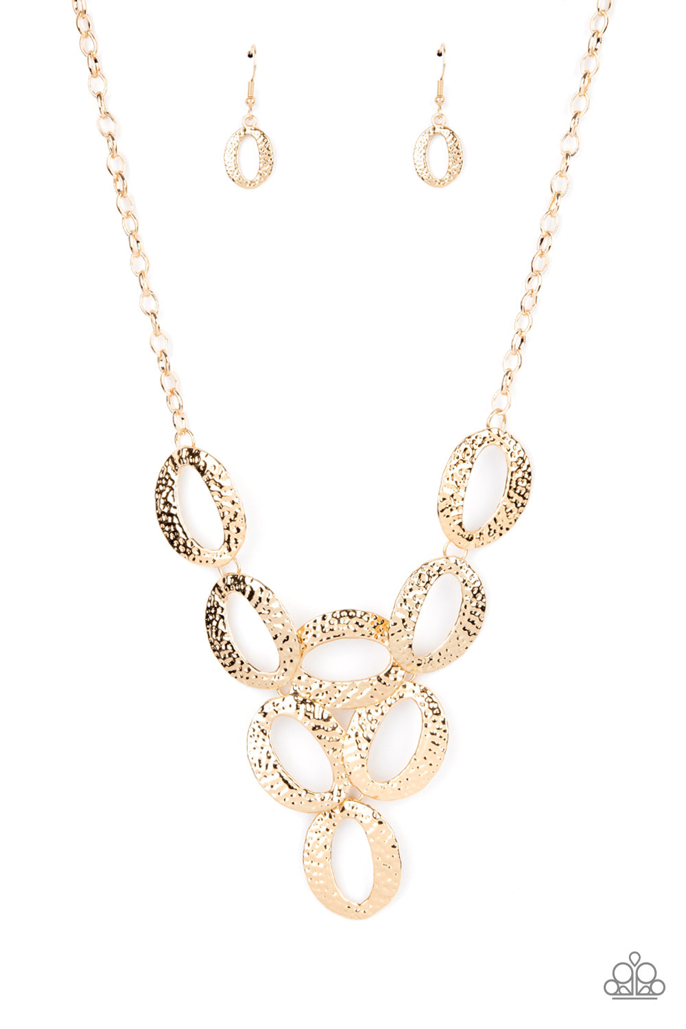 OVAL THE LIMIT - GOLD NECKLACE - PAPARAZZI - 1824