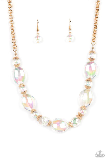 PRISMATIC MAGIC - GOLD NECKLACE - PAPARAZZI - 1845