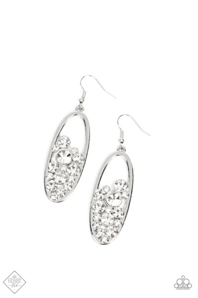 PRISMATIC POKER FACE - SILVER EARRING- FIERCELY 5TH AVENUE - 1534