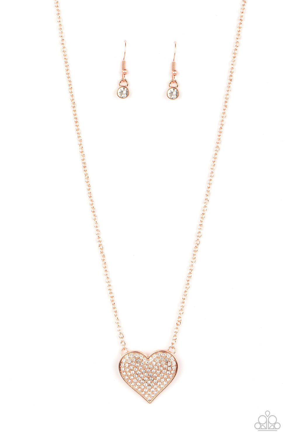 SPELLBINDING SWEETHEART - ROSE GOLD NECKLACE - PAPARAZZI - 1848