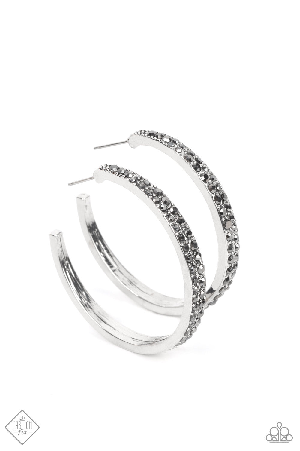 TICK, TICK, BOOM! - SILVER HOOP EARRINGS - PAPARAZZI – 1296