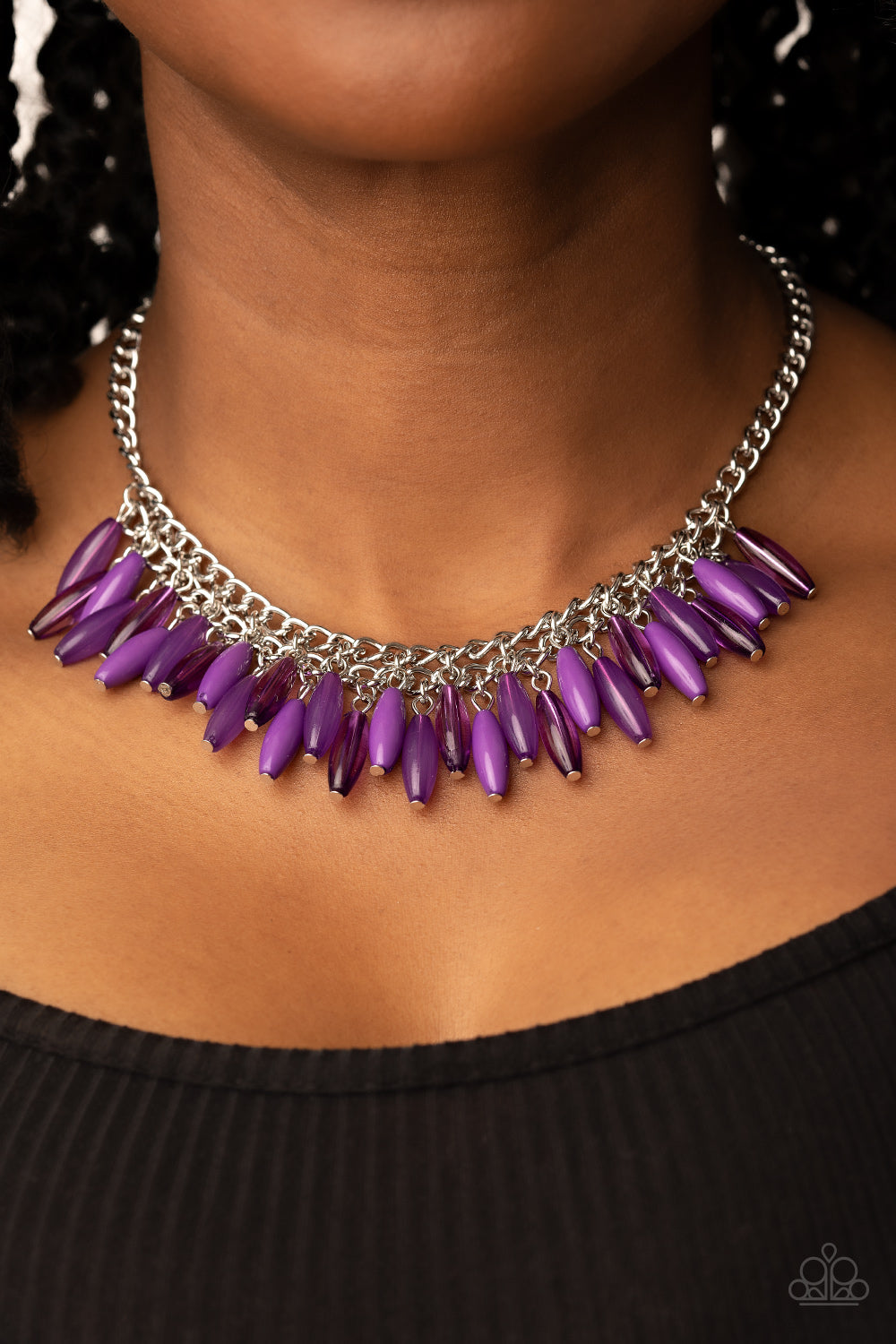 BEACH HOUSE HUSTLE - PURPLE NECKLACE - PAPARAZZI - 1823