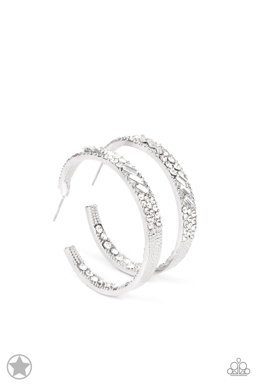 GLITZY BY ASSOCIATION - SILVER HOOP EARRINGS - PAPARAZZI – 1288