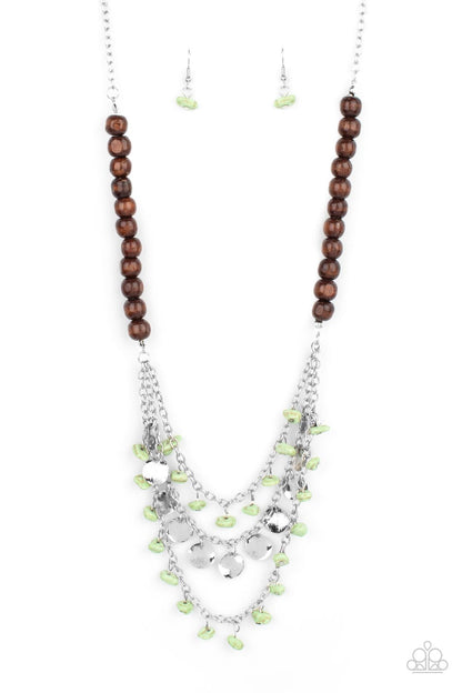 PLAINS PARADISE - GREEN NECKLACE - PAPARAZZI - 1831