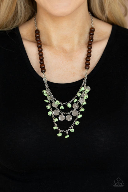 PLAINS PARADISE - GREEN NECKLACE - PAPARAZZI - 1831