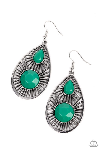 PRIMA DONNA DIVA - GREEN EARRINGS - PAPARAZZI – 1284