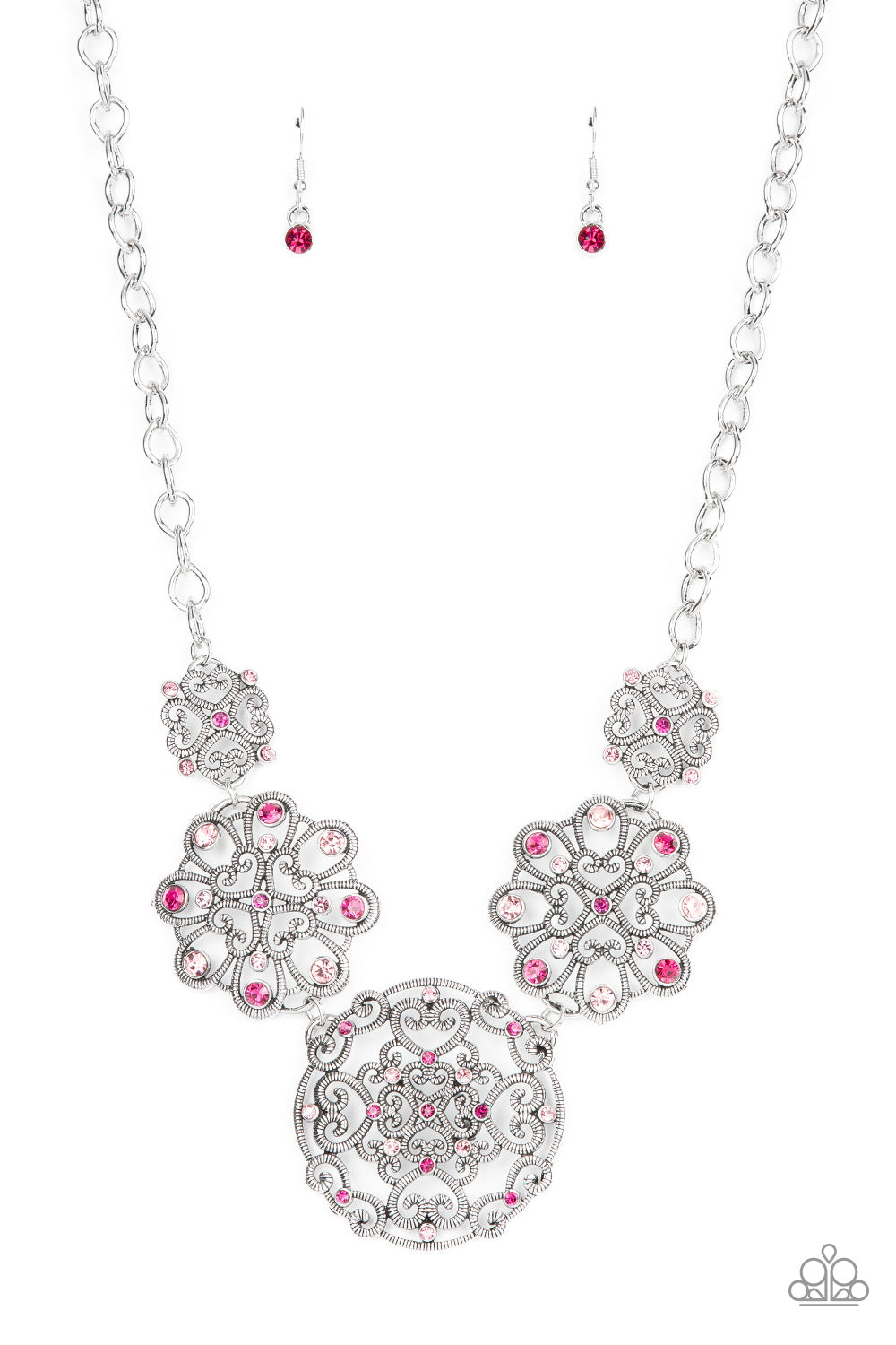 ROYALLY ROMANTIC - PINK NECKLACE - PAPARAZZI -1833