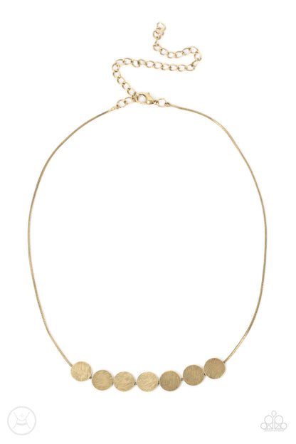 SLIMMER GLIMMER - BRASS CHOKER - PAPARAZZI - 1841