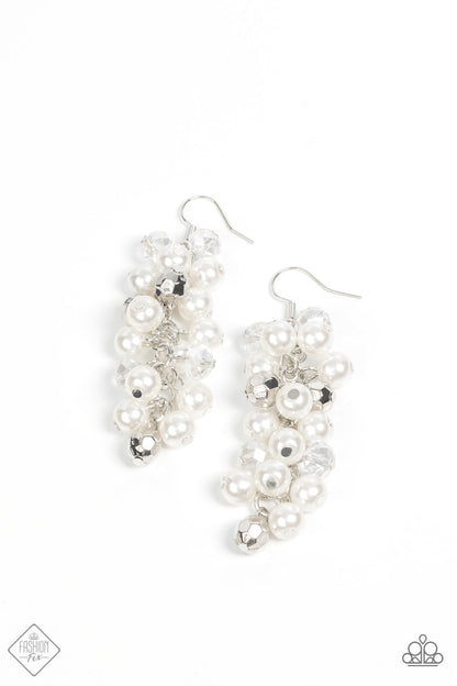 PURSUING PERFECTION - WHITE EARRINGS - FIERCELY 5TH AVENUE - 1544