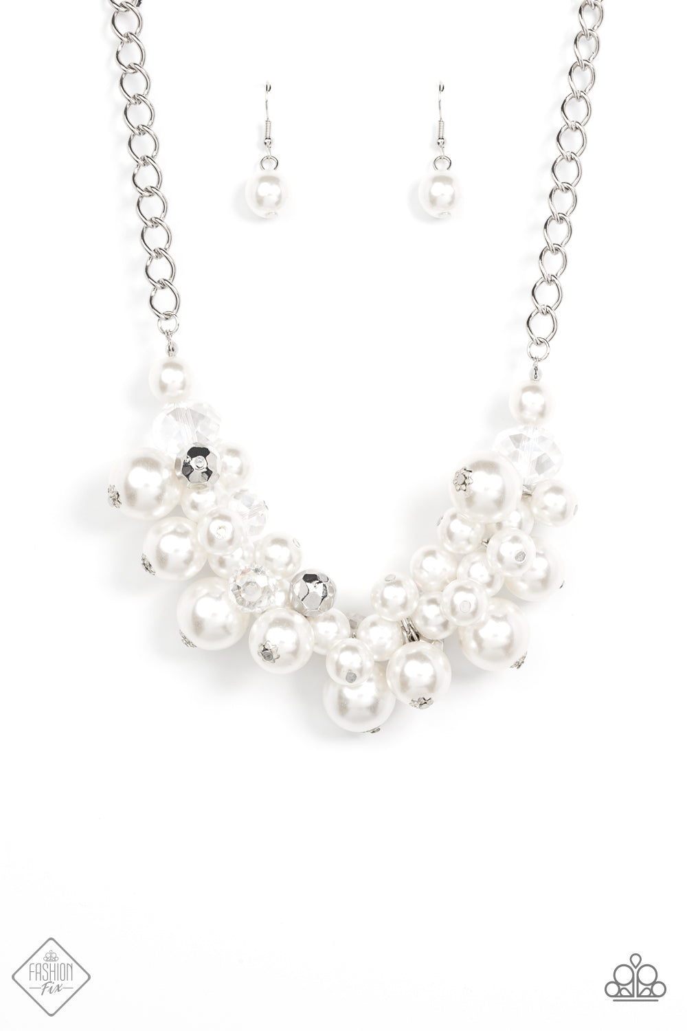 ROMANTICALLY REMINISCENT - WHITE NECKLACE - FIERCELY 5TH AVENUE - 1544