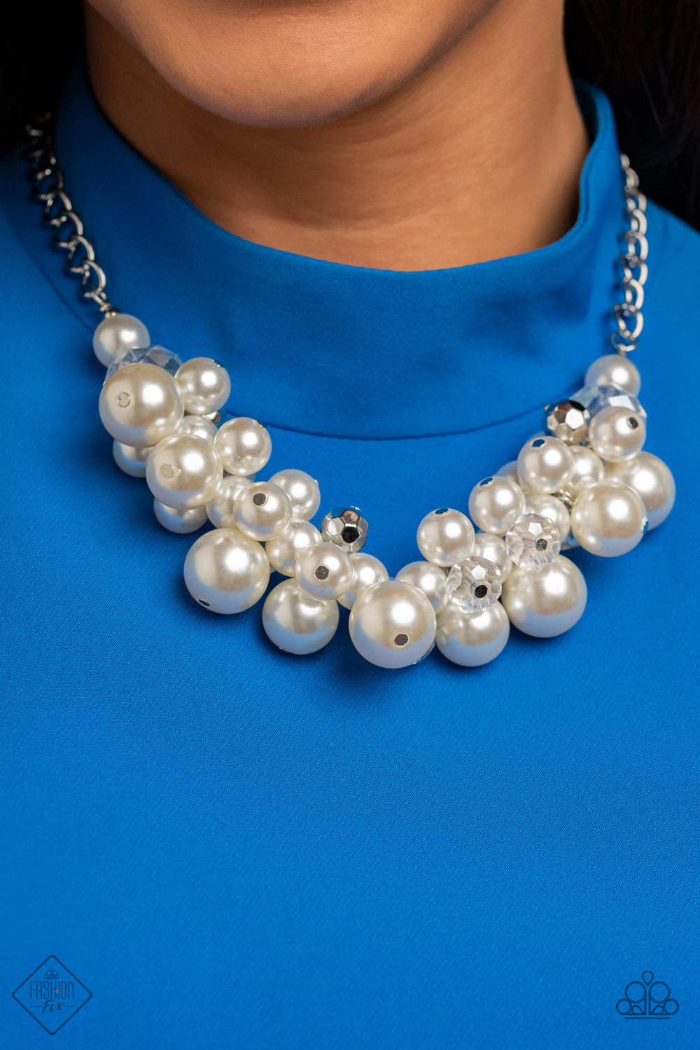 ROMANTICALLY REMINISCENT - WHITE NECKLACE - FIERCELY 5TH AVENUE - 1544