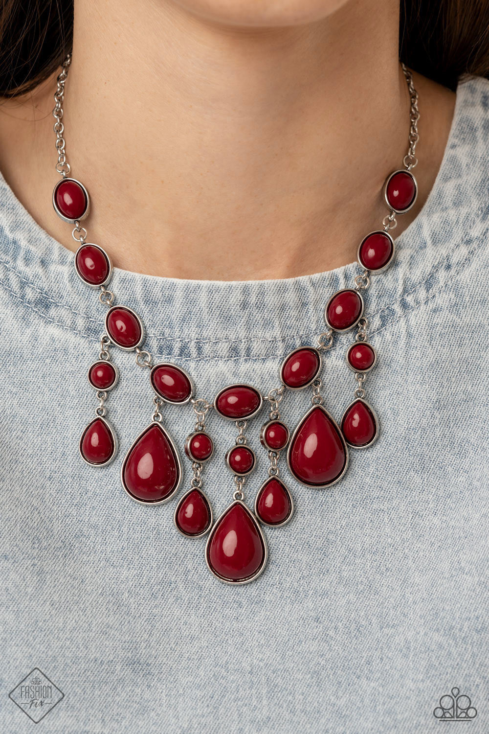 MEDITERRANEAN MYSTERY - RED NECKLACE - GLIMPSES OF MALIBU - 1545