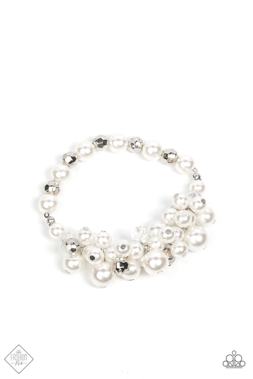 ELEGANTLY EXAGGERATED - WHITE BRACELET - FIERCELY 5TH AVENUE - 1544