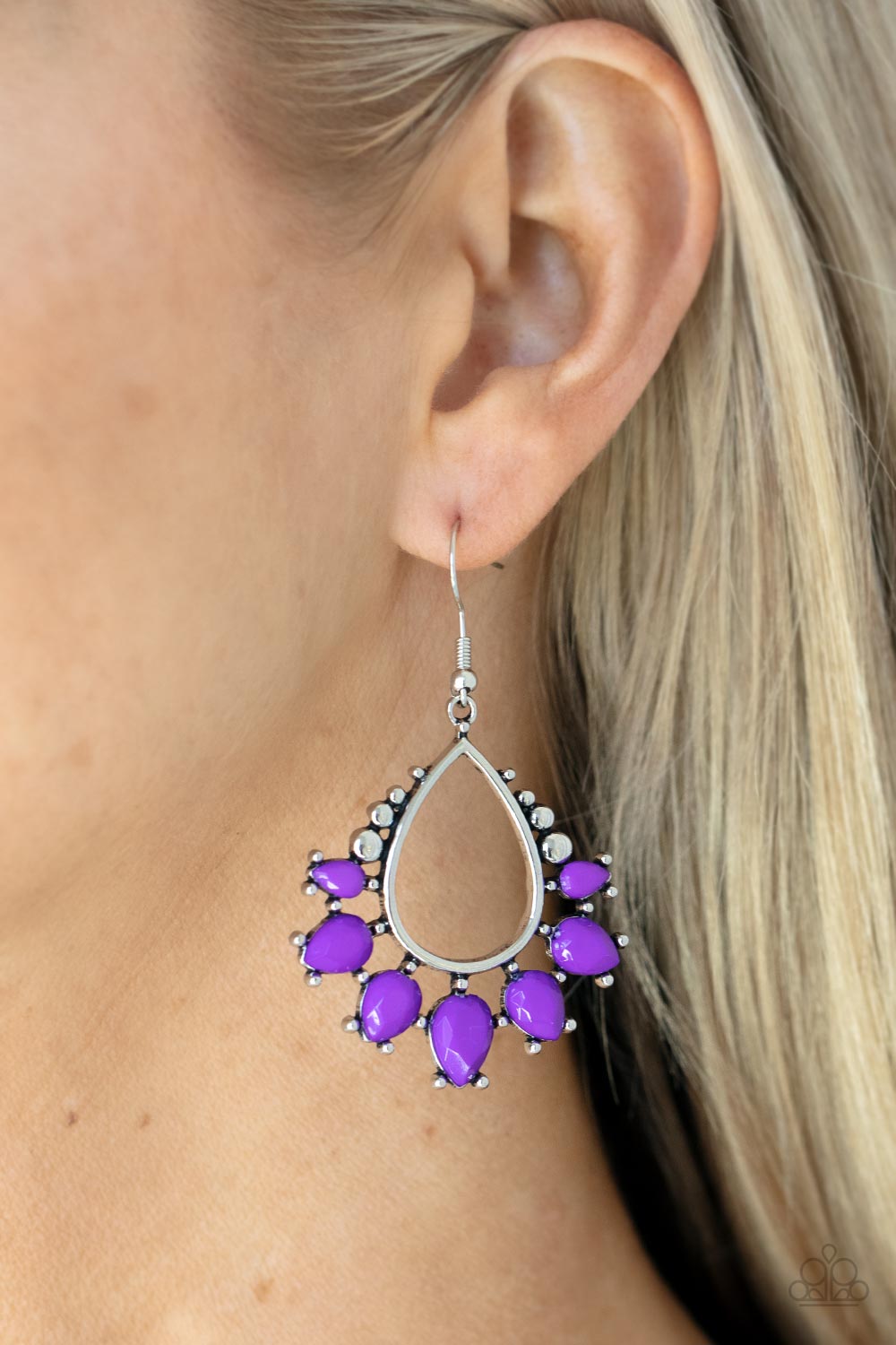 FLAMBOYANT FEROCITY - PURPLE EARRINGS - PAPARAZZI