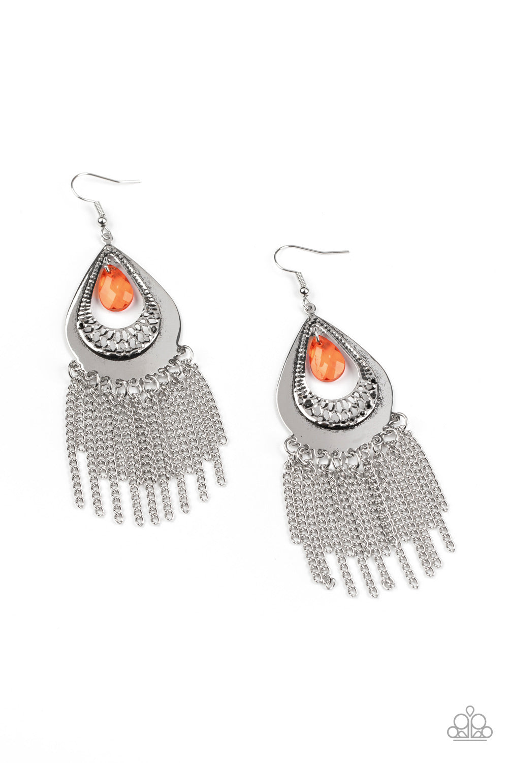 SCATTERED STORMS - ORANGE EARRINGS - PAPARAZZI