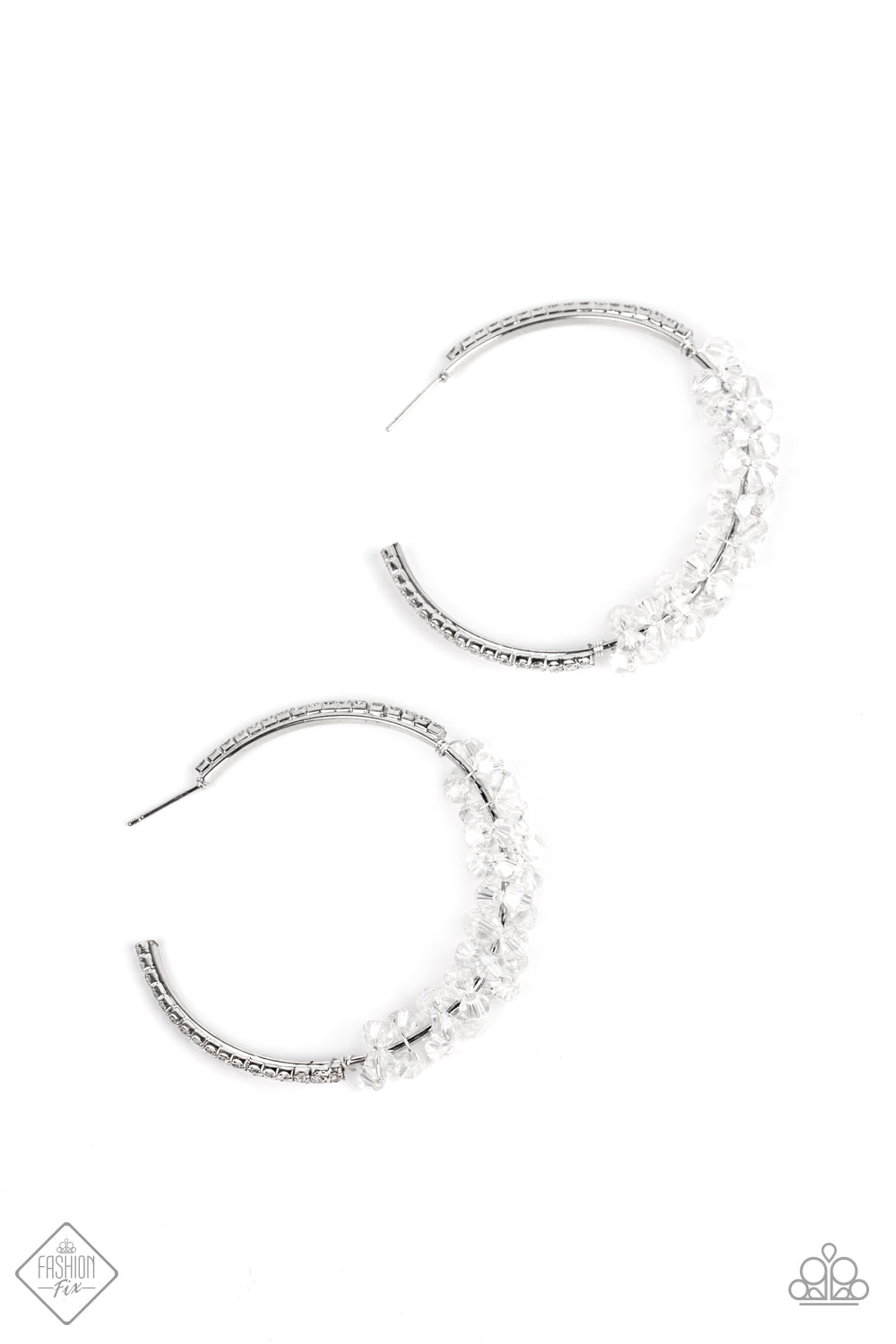 BUBBLE-BURSTING BLING - WHITE EARRING - FIERCELY 5TH AVENUE - 1579