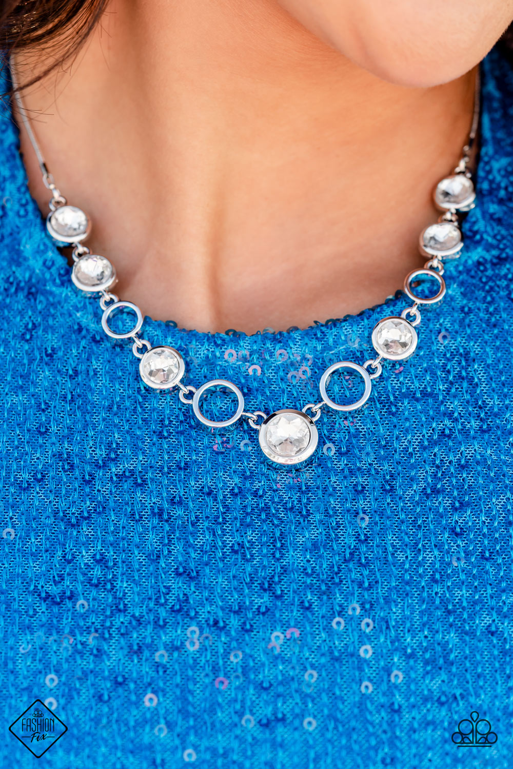 ELEGANTLY ELITE NECKLACE-WHITE - FIERCELY 5TH AVENUE - 1593