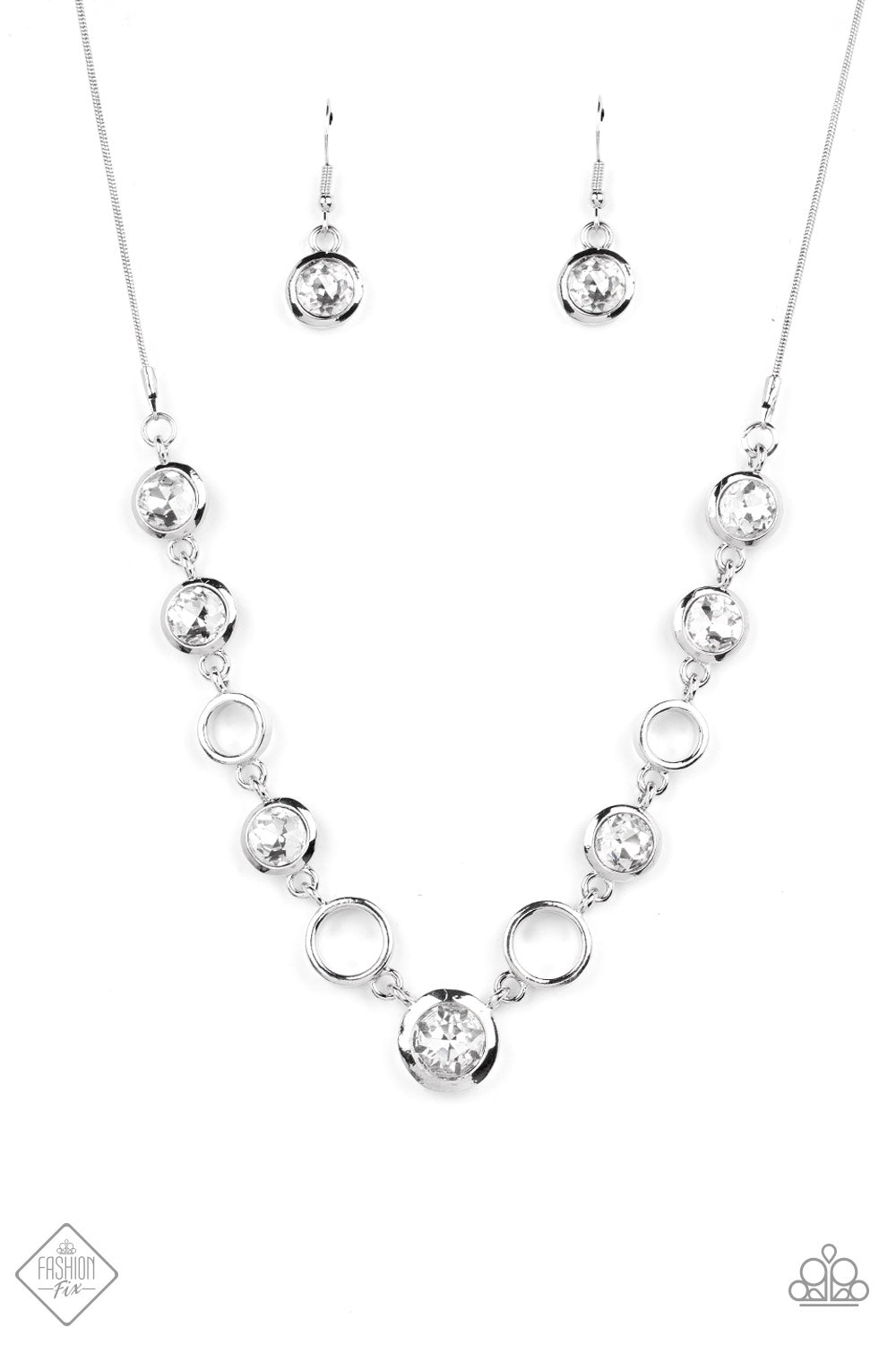 ELEGANTLY ELITE NECKLACE-WHITE - FIERCELY 5TH AVENUE - 1593