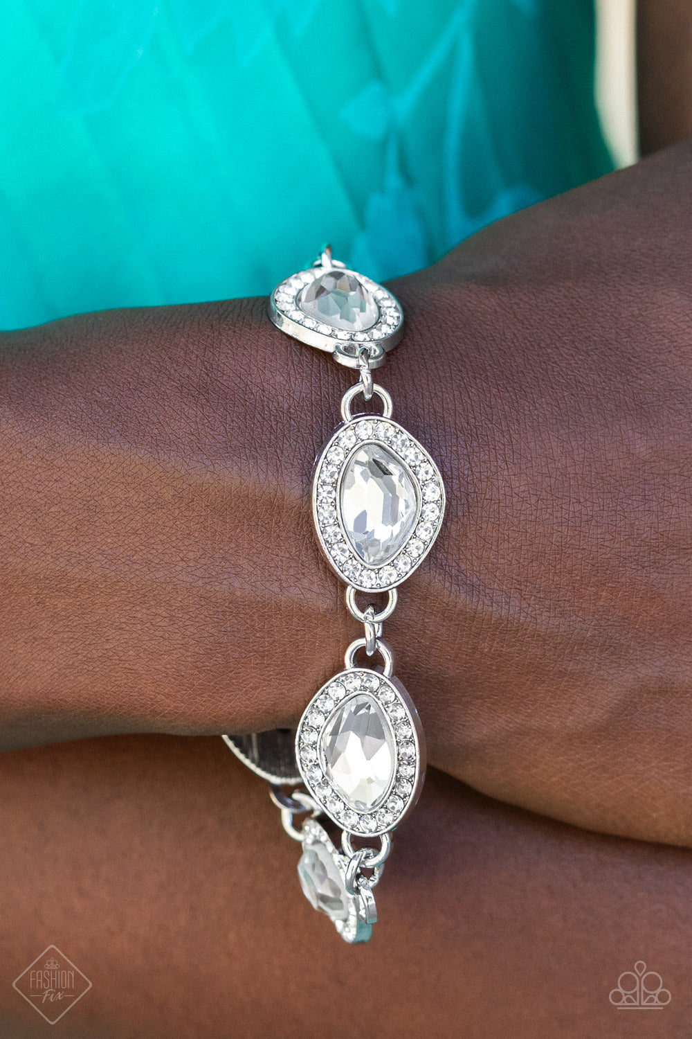 NEXT-LEVEL SPARKLE - WHITE BRACELET - FIERCELY 5TH AVENUE - 1574