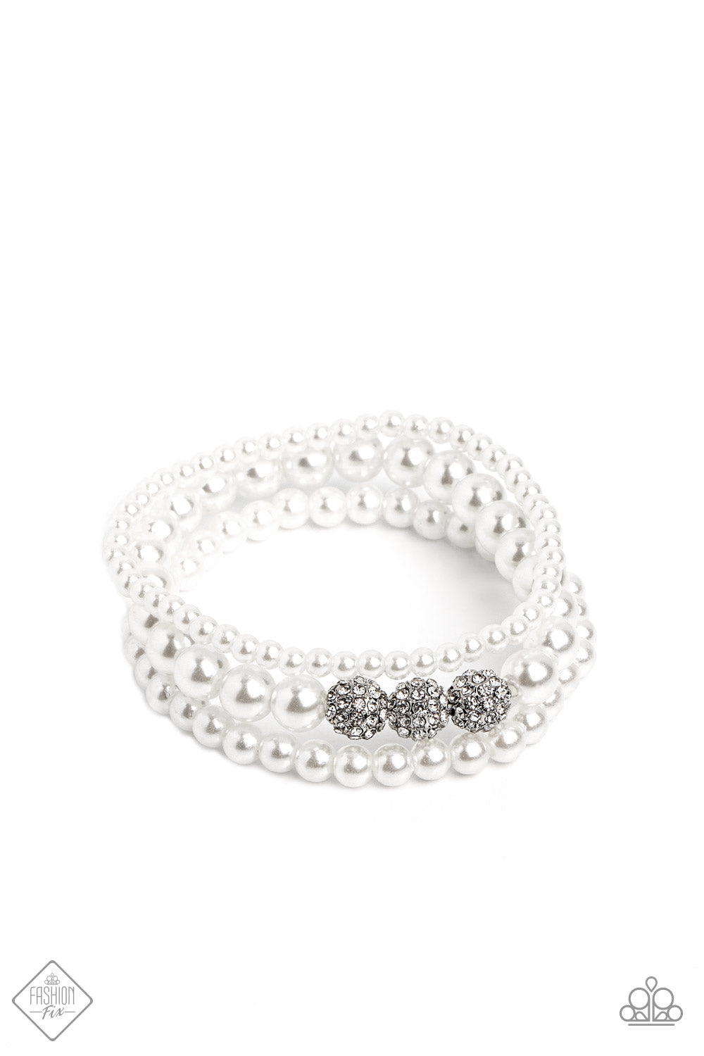 SHOWY SOPRANO BRACELET-WHITE - FIERCELY 5TH AVENUE - 1598