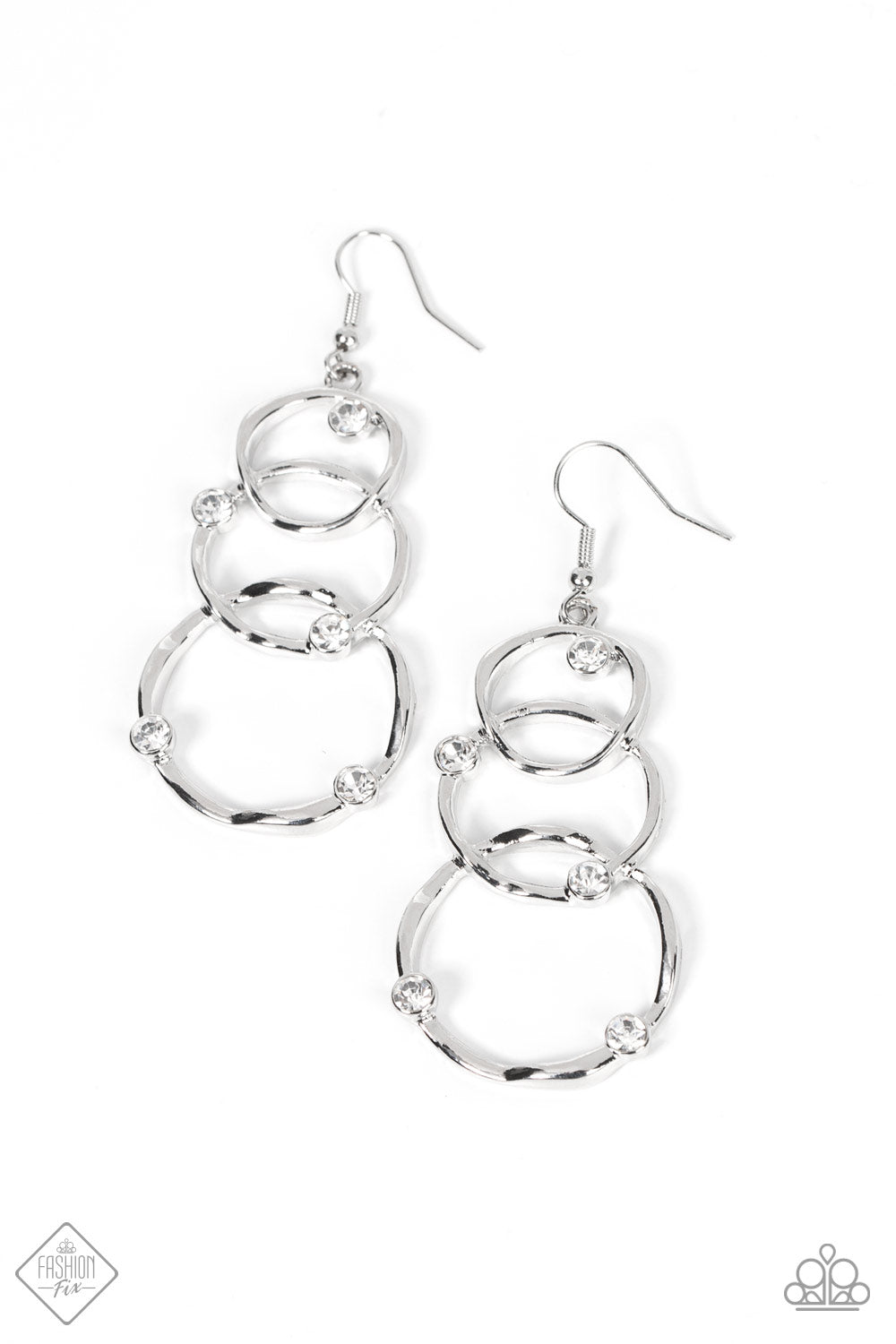 REVOLVING RADIANCE - WHITE EARRINGS - FIERCELY 5TH AVENUE - 1554