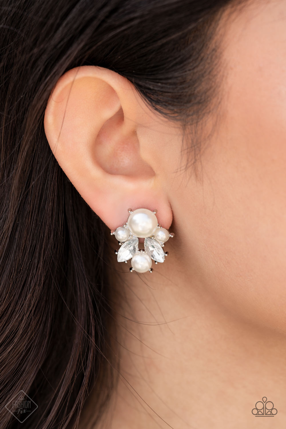 ROYAL REVERIE - WHITE EARRING- FIERCELY 5TH AVENUE - 1514