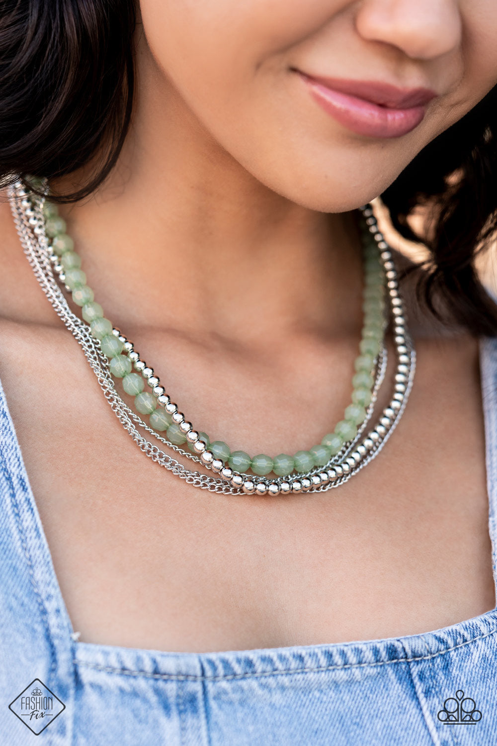 BOARDWALK BABE NECKLACE-GREEN - GLIMPSES OF MALIBU - 1589