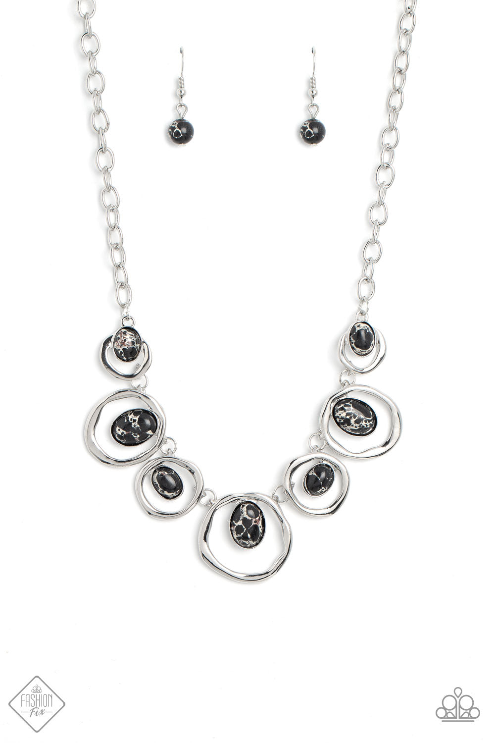 MARBLE MEDLEY NECKLACE-BLACK - SIMPLY SANTA FE - 1601