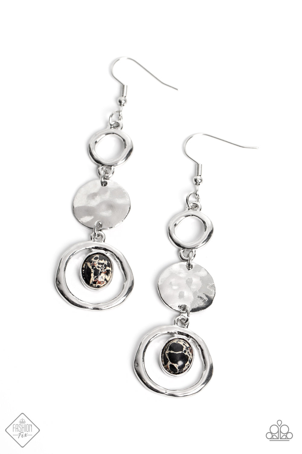 MARBLE MONTAGE EARRING-BLACK - SIMPLY SANTA FE - 1601