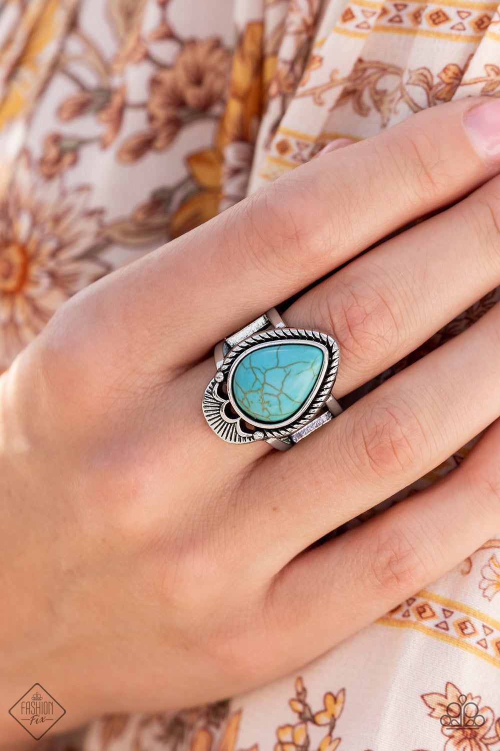 RURAL RAPIDS RING-BLUE - SIMPLY SANTA FE - 1591