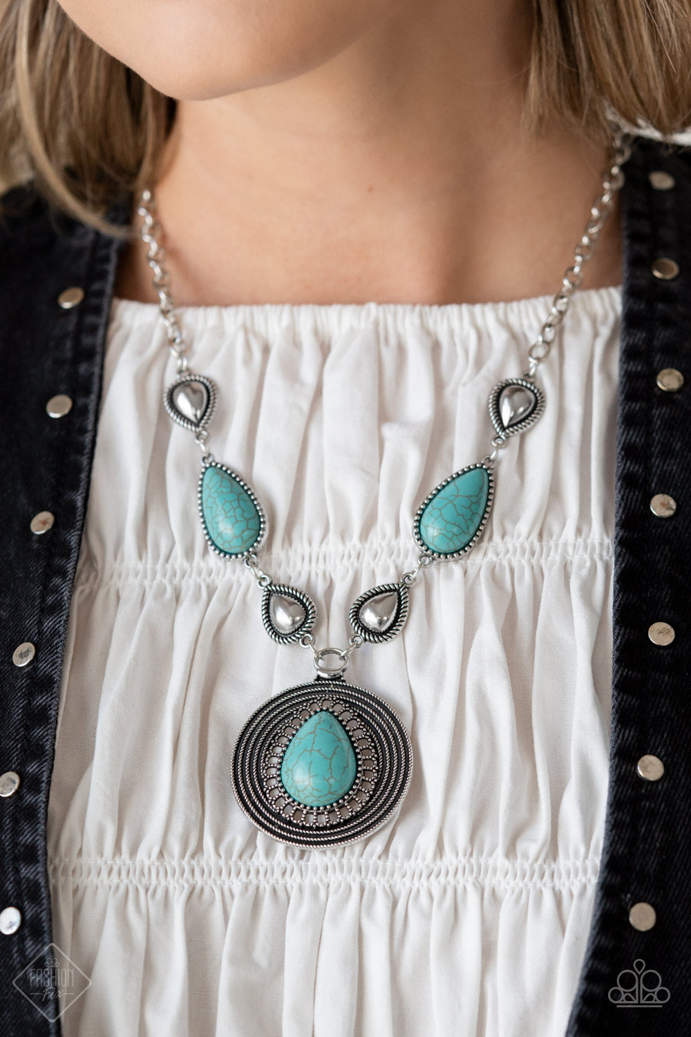 SAGUARO SOUL TREK - BLUE NECKLACE - SIMPLY SANTA FE - 1562