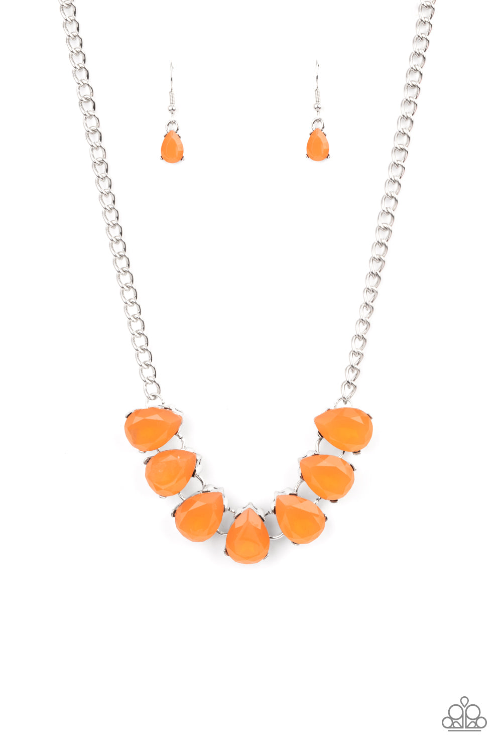 ABOVE THE CLOUDS - ORANGE NECKLACE - PAPARAZZI - 1754