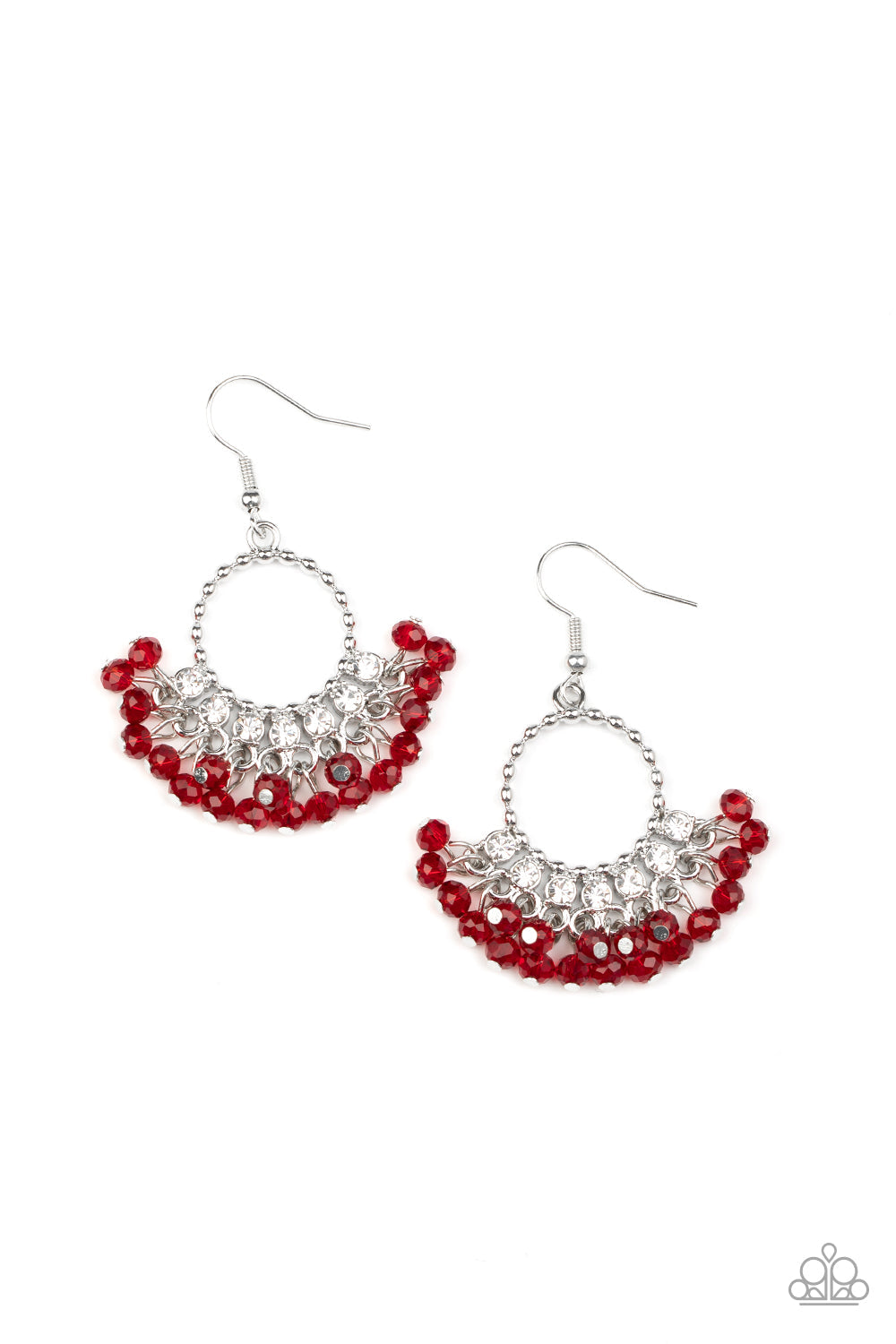 CHARMINGLY CABARET - RED EARRINGS - PAPARAZZI - 1256