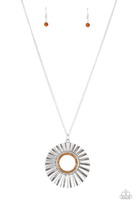 CHICLY CENTERED - BROWN NECKLACE - PAPARAZZI - 1760