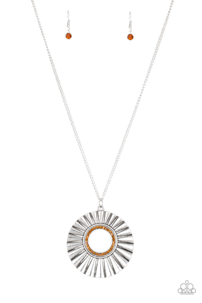 CHICLY CENTERED - BROWN NECKLACE - PAPARAZZI - 1760