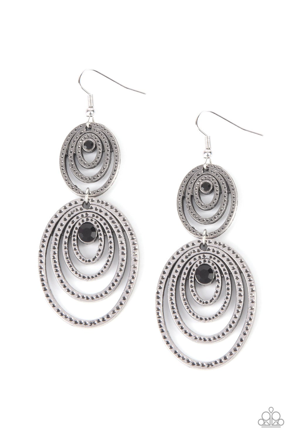 COSMIC TWIRL - BLACK EARRINGS - PAPARAZZI