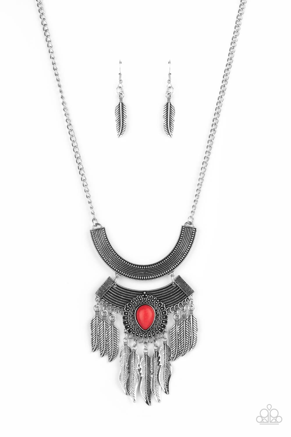 DESERT DEVOTION - RED NECKLACE - PAPARAZZI - 1768